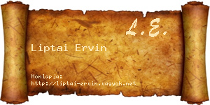 Liptai Ervin névjegykártya
